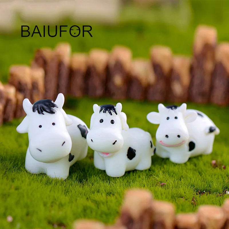 BAIUFOR животные Миньоны ферма корова СЕМЬЯ DIY статуэтки для террариума Феи декор