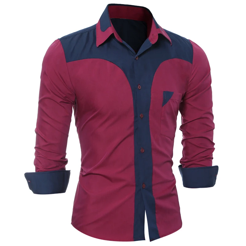 WSGYJ Brand 2018 Fashion Male Shirt Long-Sleeves Tops Youth Hit Color Mens Dress Shirts Slim Men 3XL | Мужская одежда