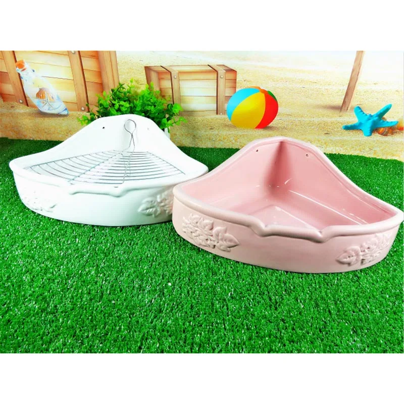 

Ceramic Pet Toilet Potty Trainer Corner Litter Box for Chinchilla Rabbit Hamster P7Ding