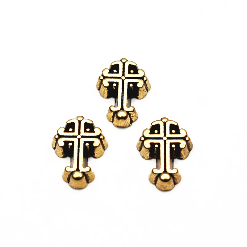 

Оптовая продажа, 10 шт./лот, Плавающие Подвески с металлическим золотым крестом для живых стеклянных плавающих медальонов, браслет, ожерелье,...