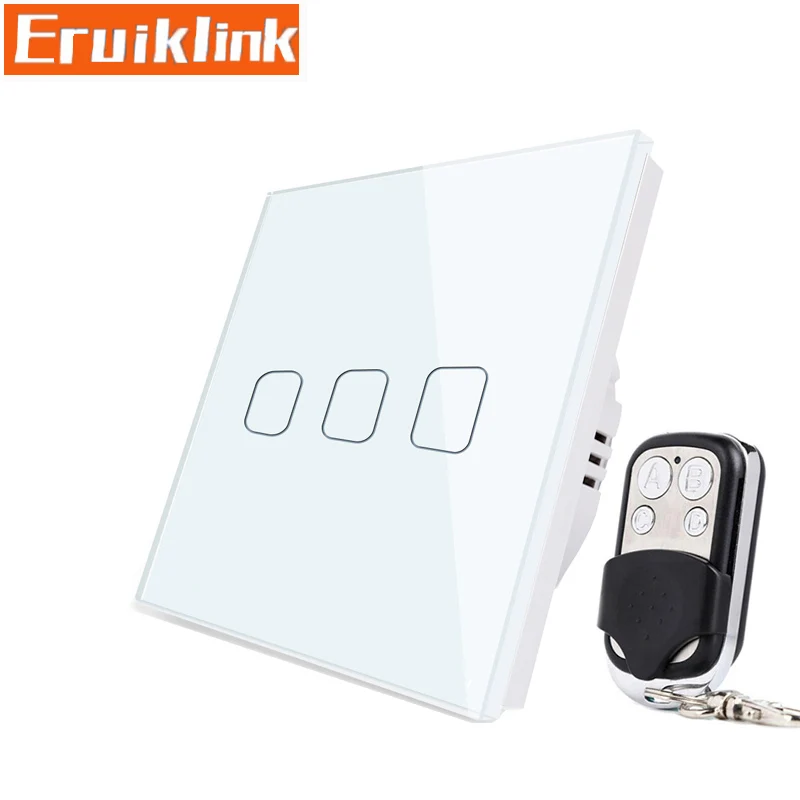 Eruiklink стандарт ЕС/Великобритании 3 банды 1 способ RF433 Настенные переключатели