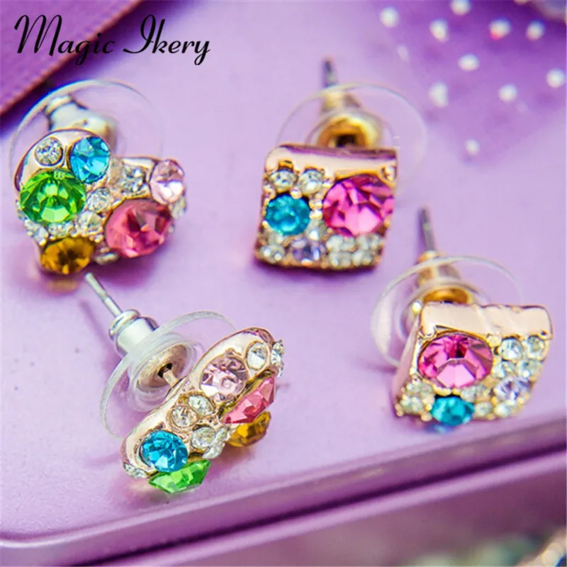 Комплект ювелирных украшений Magic Ikery розовое золото с кристаллами для невесты