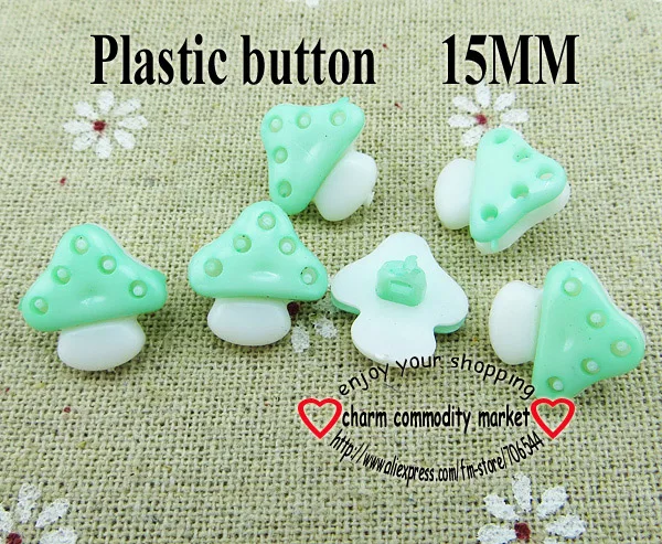 Light green 100 шт 15 мм грибной формы красные Окрашенные Пластиковые кнопки пальто сапоги швейная одежда аксессуары P-046-4 - Цвет: Light green