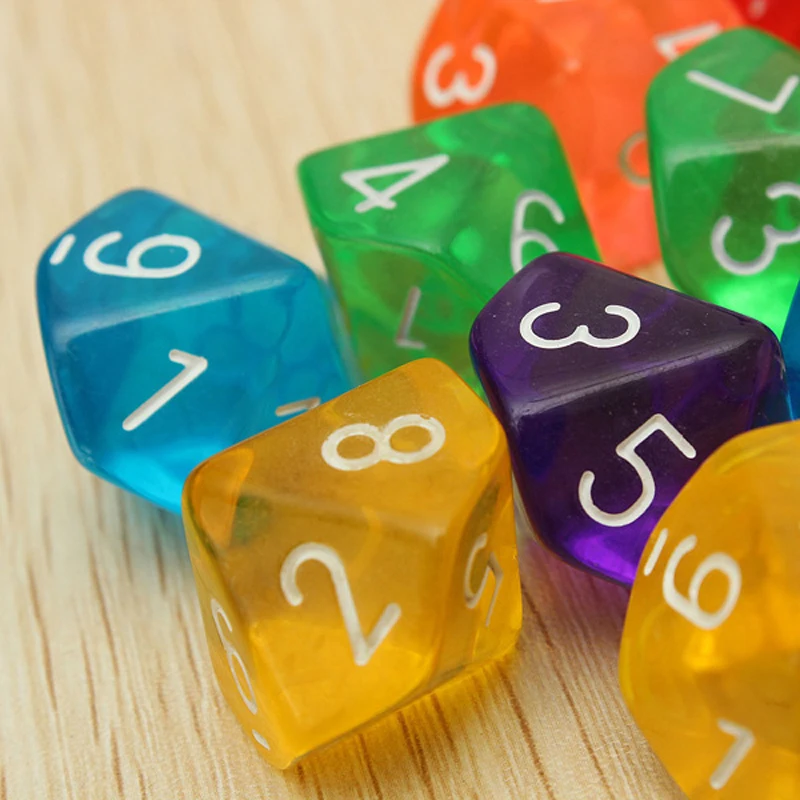 Акриловые Необычные Кости игральные кости D10 (0-9) высококачественные прозрачные |