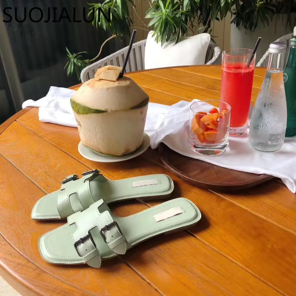 SUOJIALUN 2019 женские летние тапочки пляжные сланцы обувь для отдыха уличная