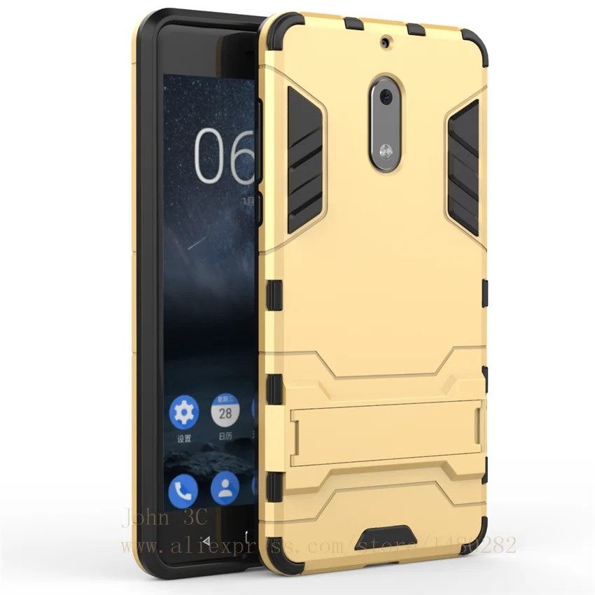 Чехол TopArmor для Microsoft Nokia 6 противоударный ПК + силиконовая подставка 2 в 1 чехол