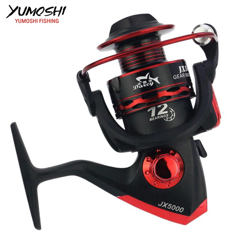 Спиннинговая Рыболовная катушка yumoshi 12BB подшипниковые шарики G Ratio 5 5: 1 1000 7000