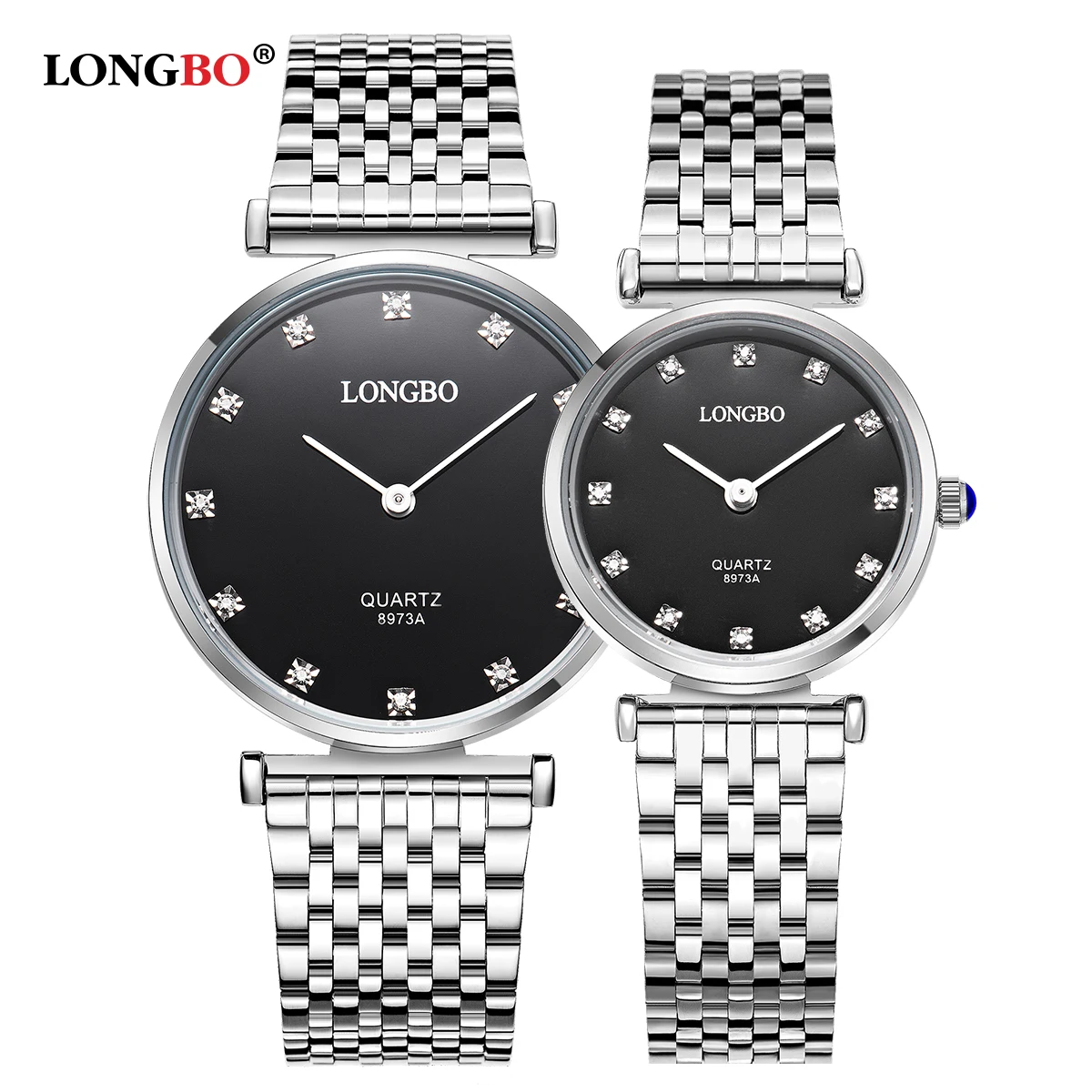 Модные LONGBO LuxuryBrandClassic пары часы бизнес Стиль для мужчин и женщин очки влюбленных