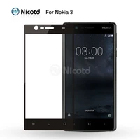 nicotd for nokia 3 full cover 2 5d explosion proof tempered glass for nokia three screen protector toughened protective film