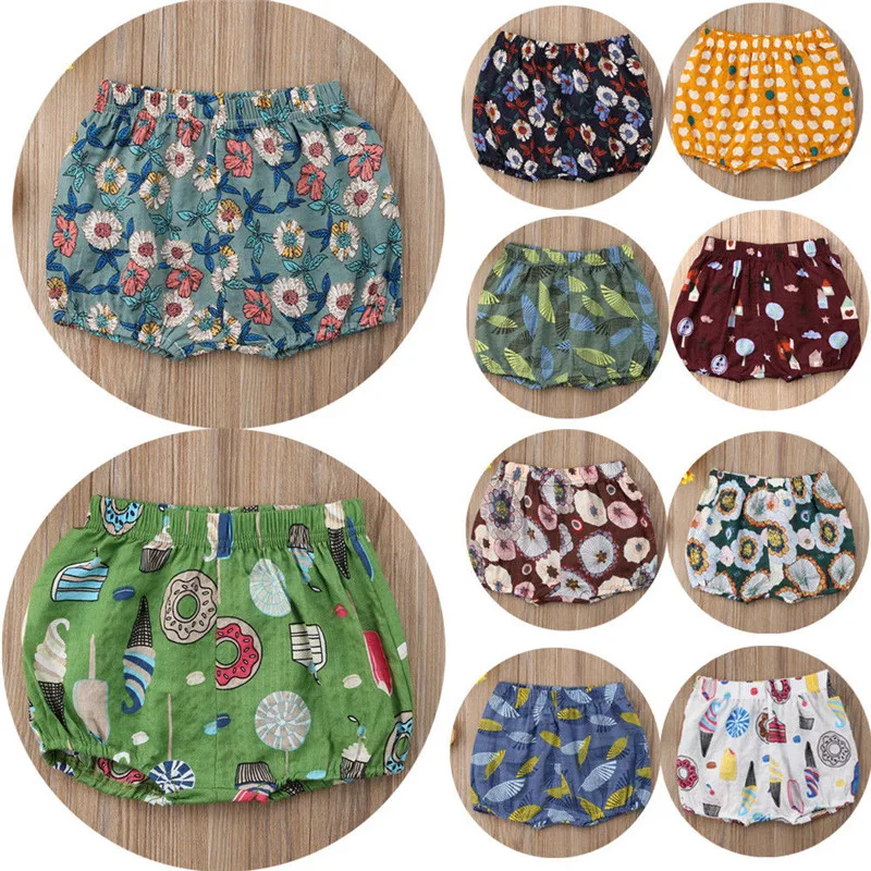 Pudcoco/хлопковые шорты для малышей с принтом летние шаровары эластичной резинкой