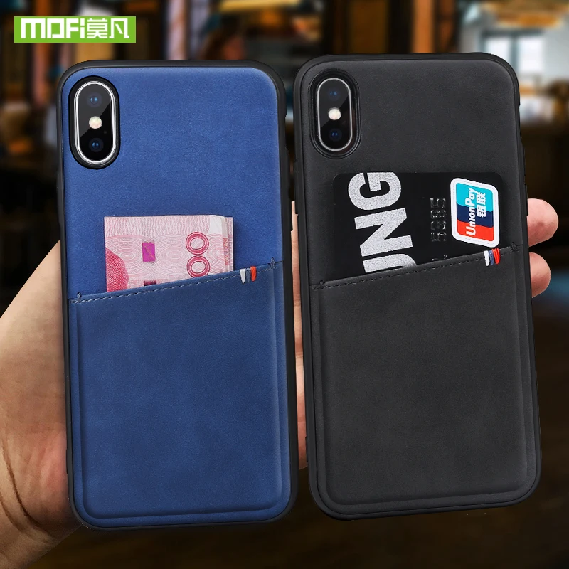 MOFi для iPhone 7 8 X чехол Plus сумка карт 10 ПУ кожа Роскошный кошелек карта задняя крышка