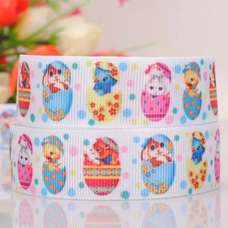 7/8 &quot22 мм ПАСХАЛЬНЫЕ ДНИ милый лента с рисунком кролика печатная корсажная DIY