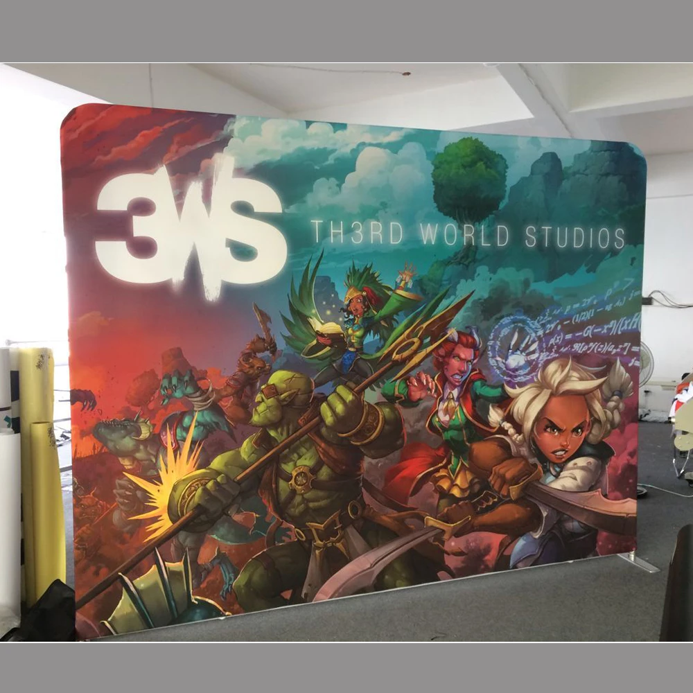 10 футов портативная прямая Натяжная Ткань торговой выставки Выдвижная стенка