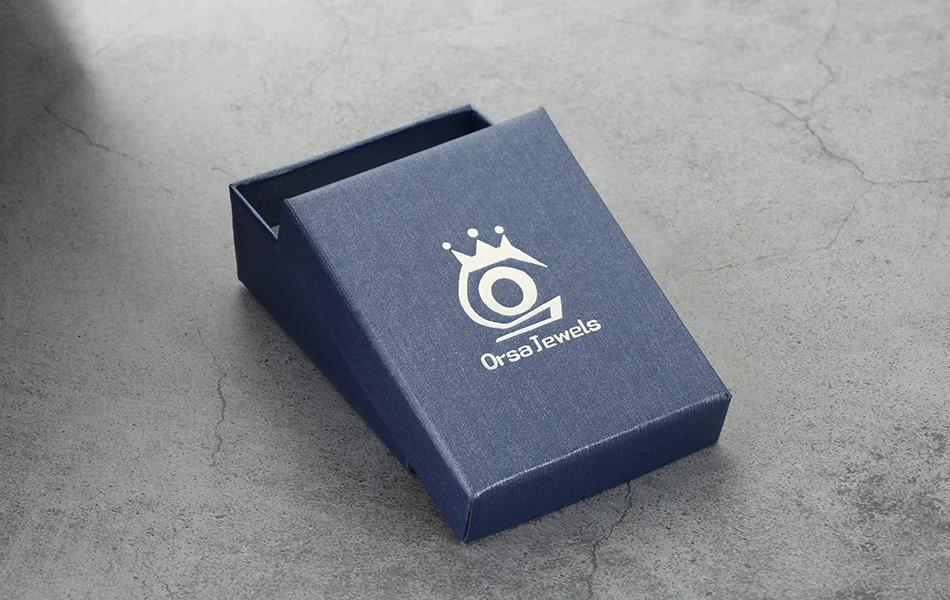 ORSA JEWELS квадратная коробка 9*7 см дисплей Синяя Ювелирная упаковочная коробка для подарка браслет ожерелье на заказ Прямая поставка OBZH14