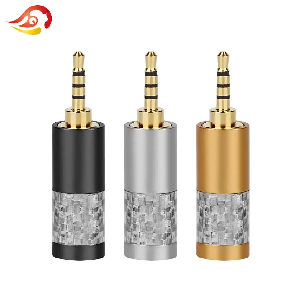 QYFANG 2.5mm Carbon Fiber 3/4 Poles Stereo Audio Jack Mini Earphone Plug Headphone Solder Wire Connector 90 Degree Bend Plugs |
