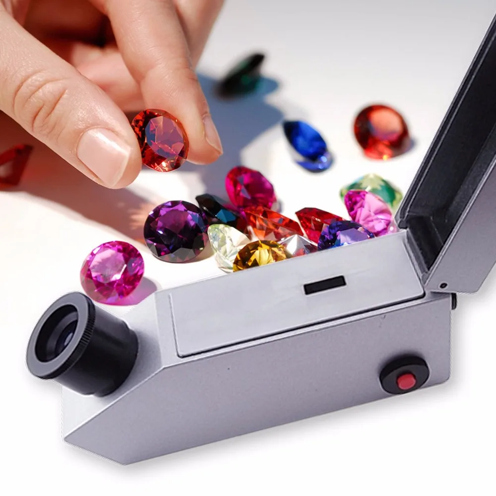 Gem Gemstone Gemology Refractometer w/ built-in LED & external Light Source Index Oil Polarizing Filter 1.30~1.81 RI range |