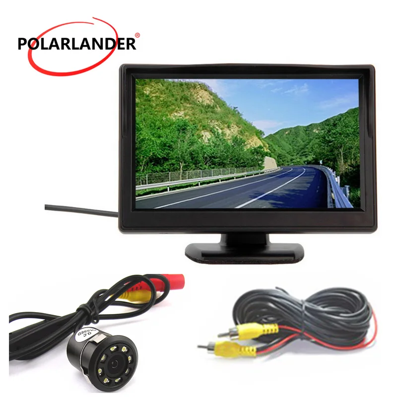 

5 Inch TFT Screen Reversing With Lamp Plug-In Rear Camera Parking Monitor Back-up HD Desktop Display 18.5mm LED