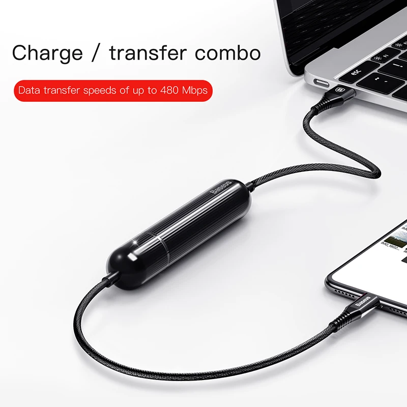 Baseus 2500 мАч 2 в 1 1,2 м USB кабель power Bank для iPhone Xs Max Xr X 8 7 6 Pover повербанк внешний аккумулятор зарядное устройство power bank