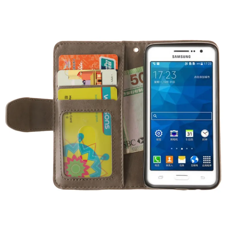 Howanni кленовый лист тиснением кожаный чехол для Samsung Galaxy Grand Prime g530f 5.0 &quotОбложка