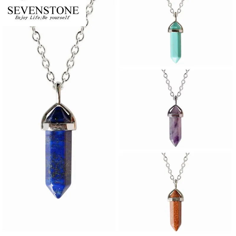 SEVENSTONE подвеска с натуральным камнем заживляющей точкой кристалл кварцевый кулон