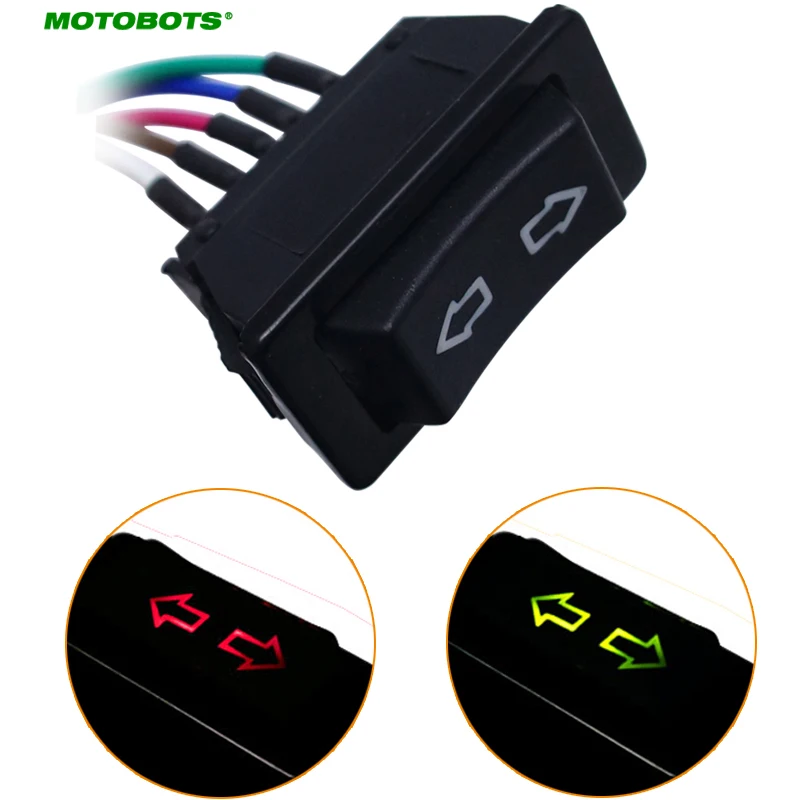 MOTOBOTS 1 шт. 5Pin 20A 24В/12В кнопка переключения окон с красным/зеленым светодиодным
