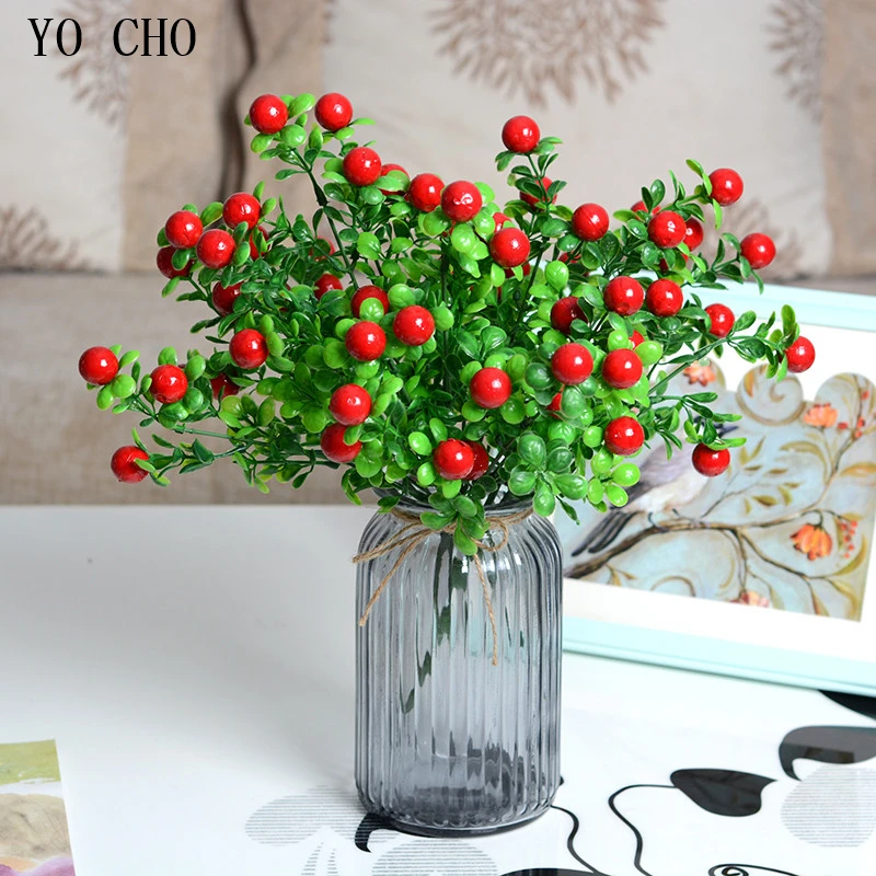 Йо Чо искусственные мини вишневые ягоды искусственный жемчуг цветок Stamen DIY