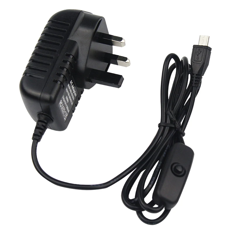 5 в 3 А для Raspberry Pi B + блок питания Micro USB адаптер переменного тока с переключателем