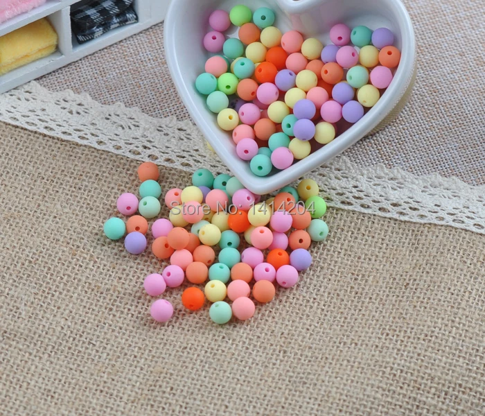 

50PCs 10mm Mixed Candy Color Acrylic beads Spacer Ball Beads Fit Jewelry Handmade YKL0127X-10