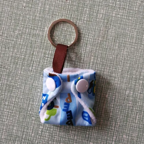 Newest Cute Mini Tiny Cloth Diaper Keychains Key Chains,Adorable,Snap, Baby Shower Gift, Mama Gift Christmas Ornament