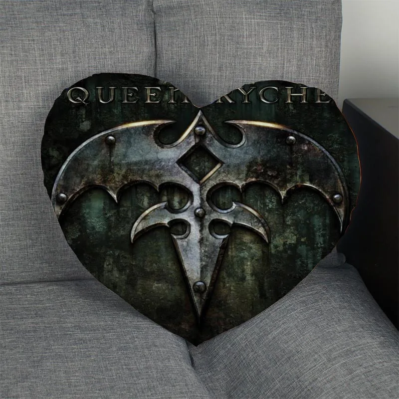 Изготовленный На Заказ Queensryche сердце Форма Наволочка на заказ застежки-молнии