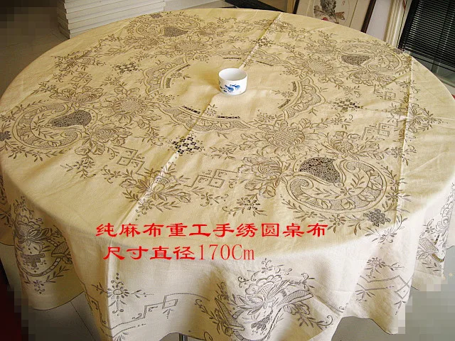 Thehouses ручная вышивка скатерть круглая artex nobility|hand embroidery table cloth|handmade clothembroidery cloth |