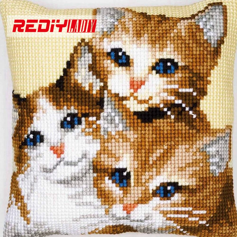 REDIY вышивка крестиком чехол для подушки котята чехол для дивана массивные наборы для вышивки крестиком подушки для стула подушки домашний декор