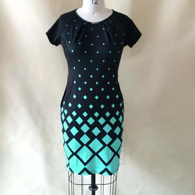 Модное офисное женское платье с принтом большой размер 2019 женская одежда 5XL 6XL