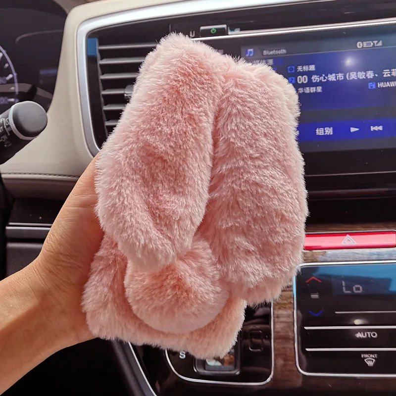 ZTE Blade A610 Plus Fluffy Phone Case for blade a610 plus Fashion Diamond Cover rabbit fur case zte a 610 | Мобильные телефоны и