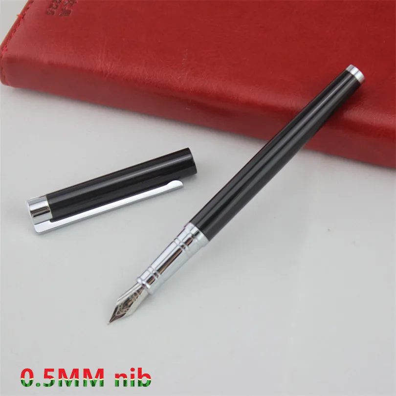 Jinhao классическая черная и серебряная перьевая ручка с 0 5 мм иридиевым
