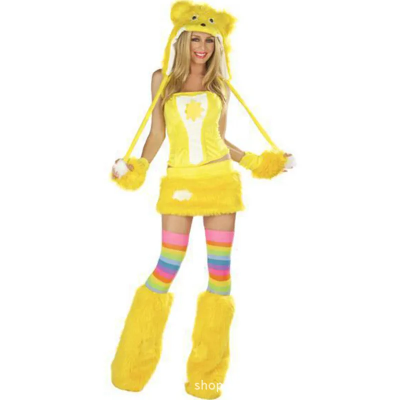 Высококачественный костюм для девочек с желтой пандой Карнавальный