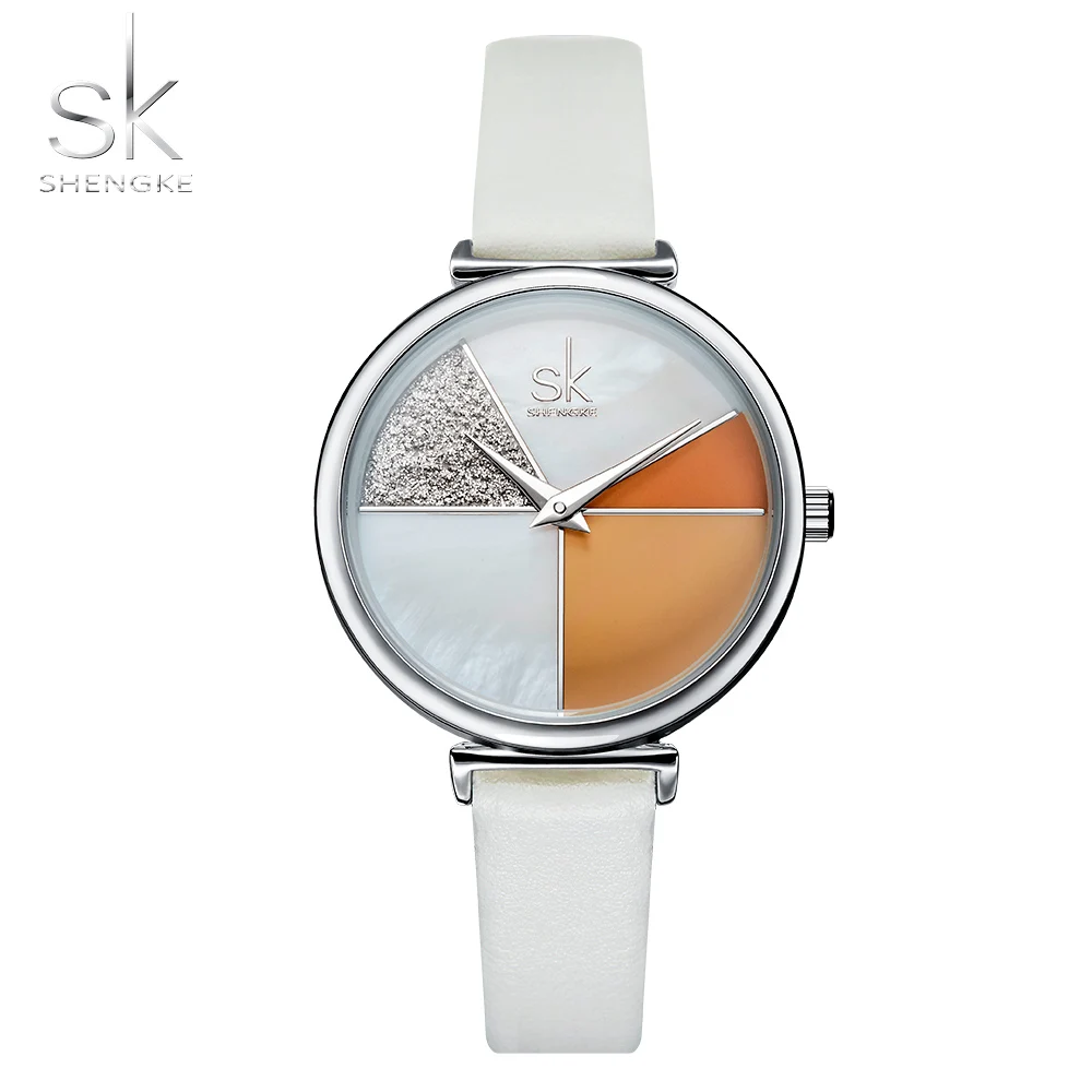 

Shengke Unique Fashion Watch SK Top Brand Luxury Women Watches Leather Strap Ladies Creative Watch Female Clock Relogio Feminino