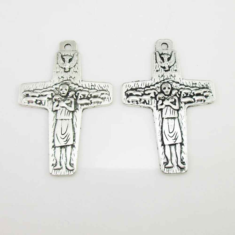 100 шт. 1 6 дюйма пекторный распятие папы Фрэнсиса|pope francis|antique silverpope cross |