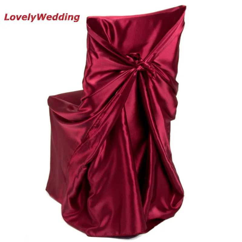 High quality White Universal Satin Chair Cover For Home Banquet Wedding Decoration/self-tie satin chair cover/covering the | Дом и сад