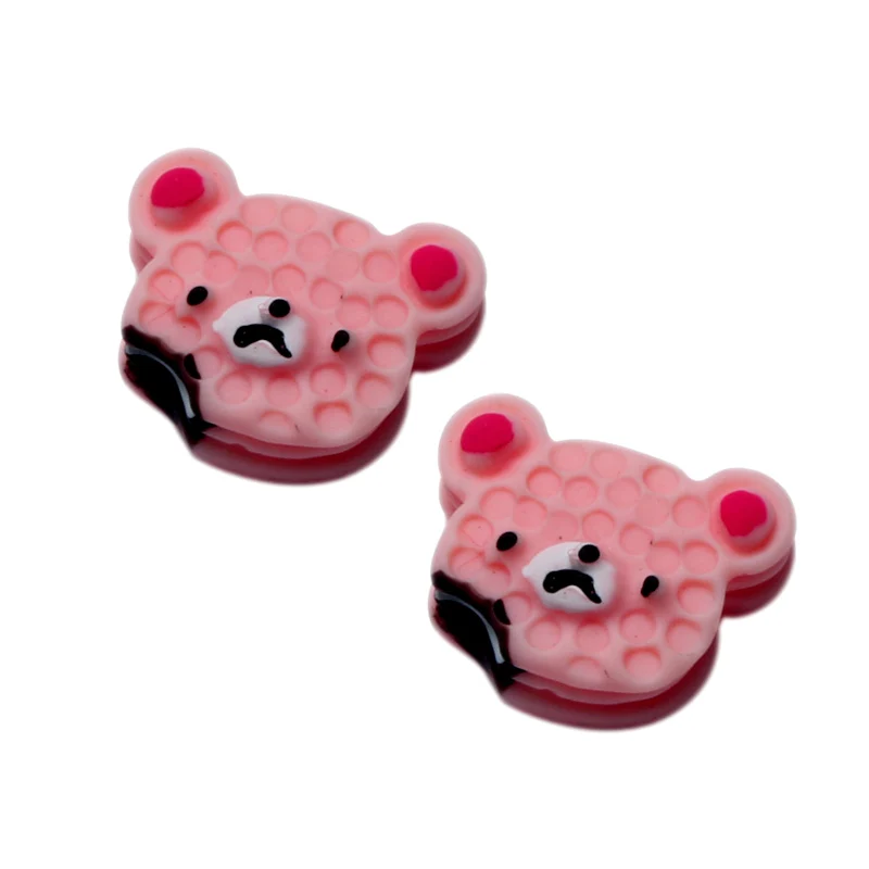 

20Pcs Resin Pink Bear Decoration Crafts Kawaii Beads Flatback Cabochon Embellishments For Scrapbooking DIY Accessories