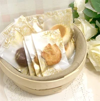 200 gold lace 10x13 5cm heat seal cookie bagplastic bakery gift bagcandy biscuits package bags