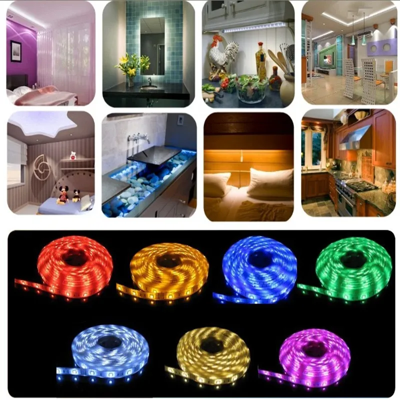 

RiRi won SMD5050 10m 5m 30Leds/m led Tape Waterproof diode ribbon 24k Wifi Controller DC 12V adapter set RGB LED Strip Light