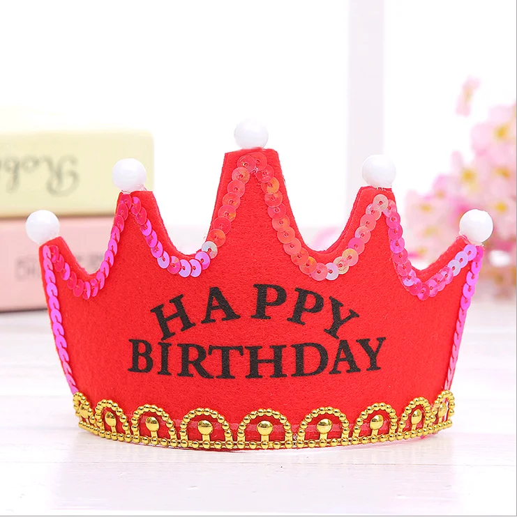 Crown Led Happy Birthday Cap Hat Colorful Non-woven King Princess Luminous Event Party Festival Decoration | Дом и сад