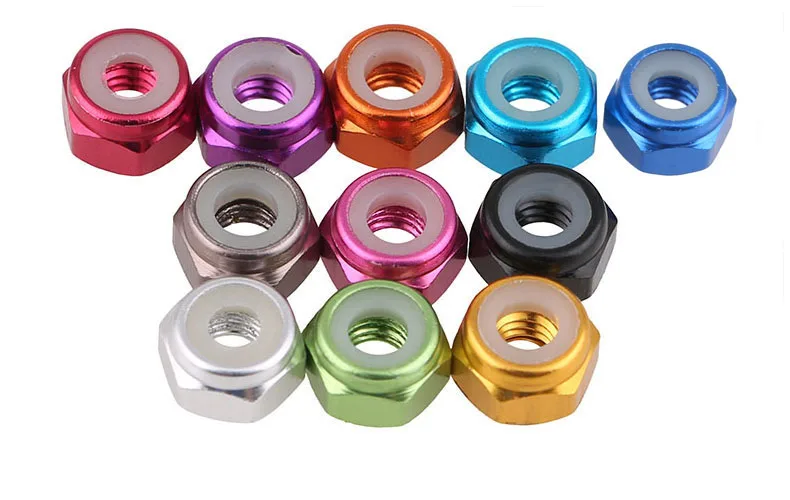 Высококачественные анодированные алюминиевые шестигранные нейлоновые гайки M4