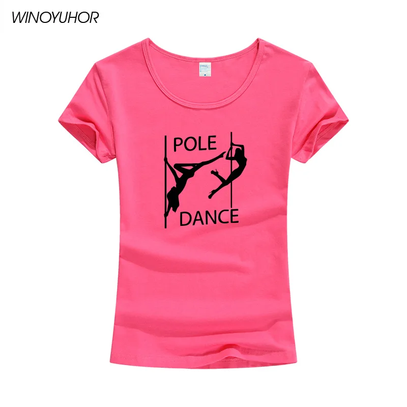 Женская футболка с принтом Pole Dance хлопковая модная хипстерская короткими