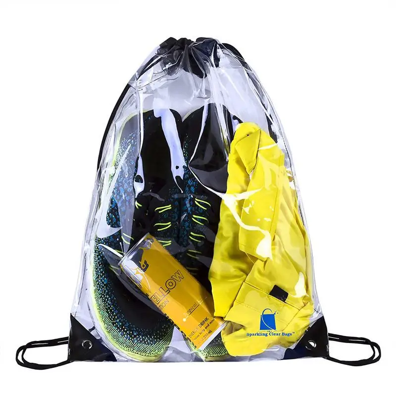 

Transparent Drawstring Bag Fashion Waterproof Women Men Backpack Summer Beach Clear