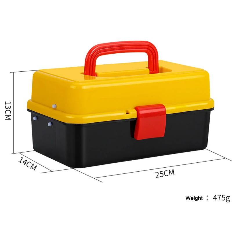 

17 Inch Plastic Tool Box With Handle Two Three-storey Folding Tool Box Household Car Portable Repair Tools Holder Container Case