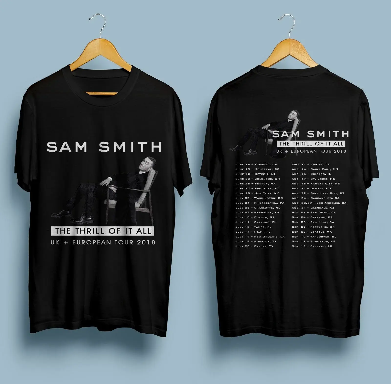 Sam Smith Tour 2018 Tshirt Black T-shirt All Size Tee Men T Shirt Clothing Plus Top New Fashion |