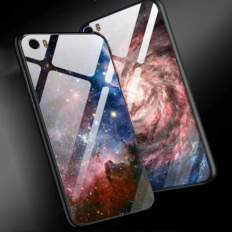5.15&quot For xiaomi mi 5 case Starry sky tempered Glass + TPU Edge Hard Back Cover M5 M glass mi5 phone shell | Мобильные телефоны