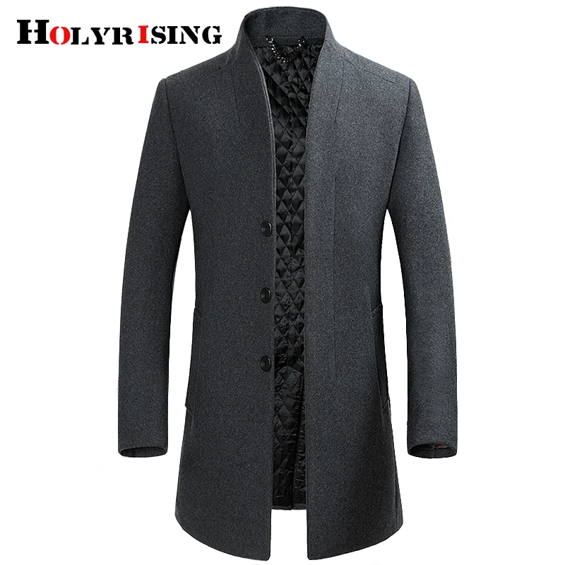 Holyrising мужские куртки и пальто шерстяные зимние casaco masculino 4 цвета кашемировое